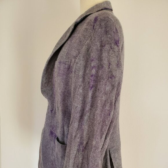 Canali italian cashmere wool angora kei blazer blue purple gray grey XL 44 46 L - Picture 7 of 11